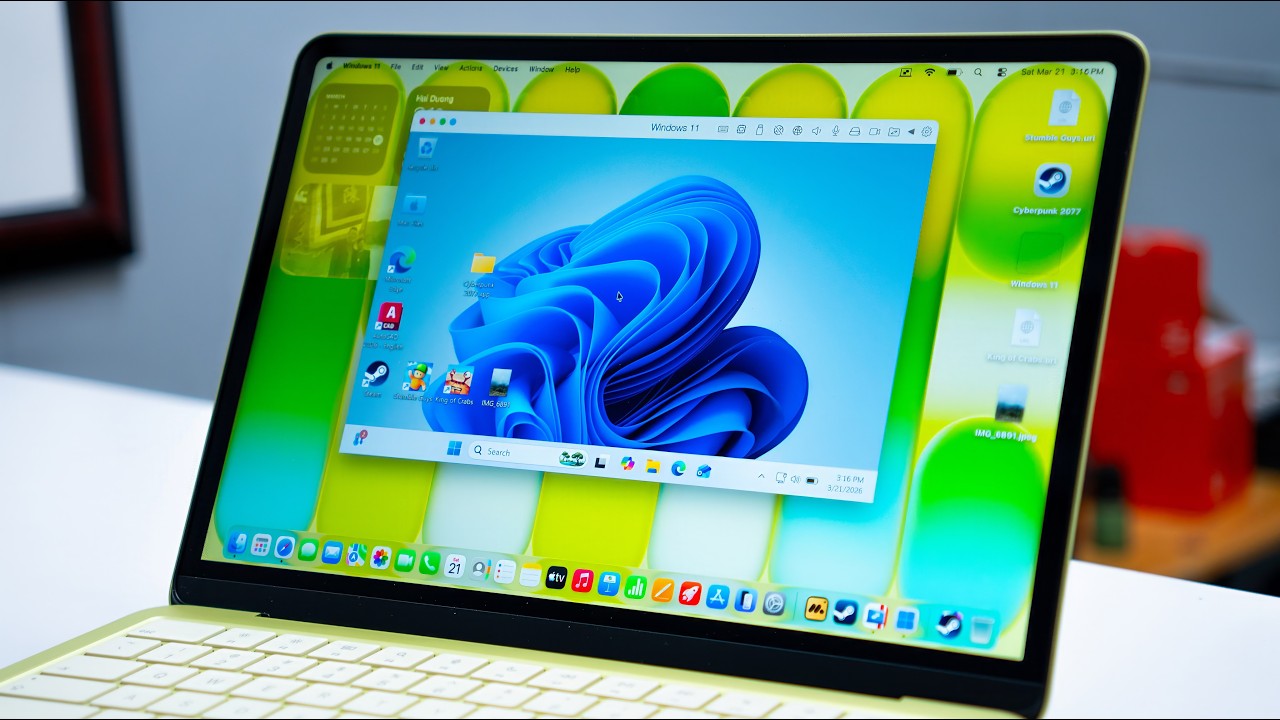 MacBook NEO Running Windows 11 | Testing Microsoft Office, AutoCAD