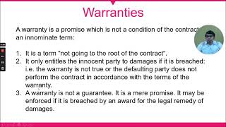 05. Basics - Parts of Commercial Contract  - Warranties