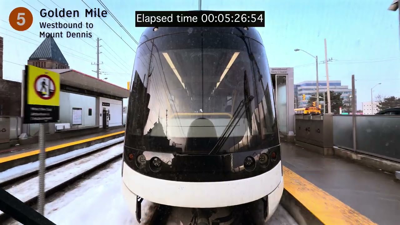 Line 5 Eglinton - Feb 17 2026 Westbound Kennedy to O'Connor real-time ride Scarborough