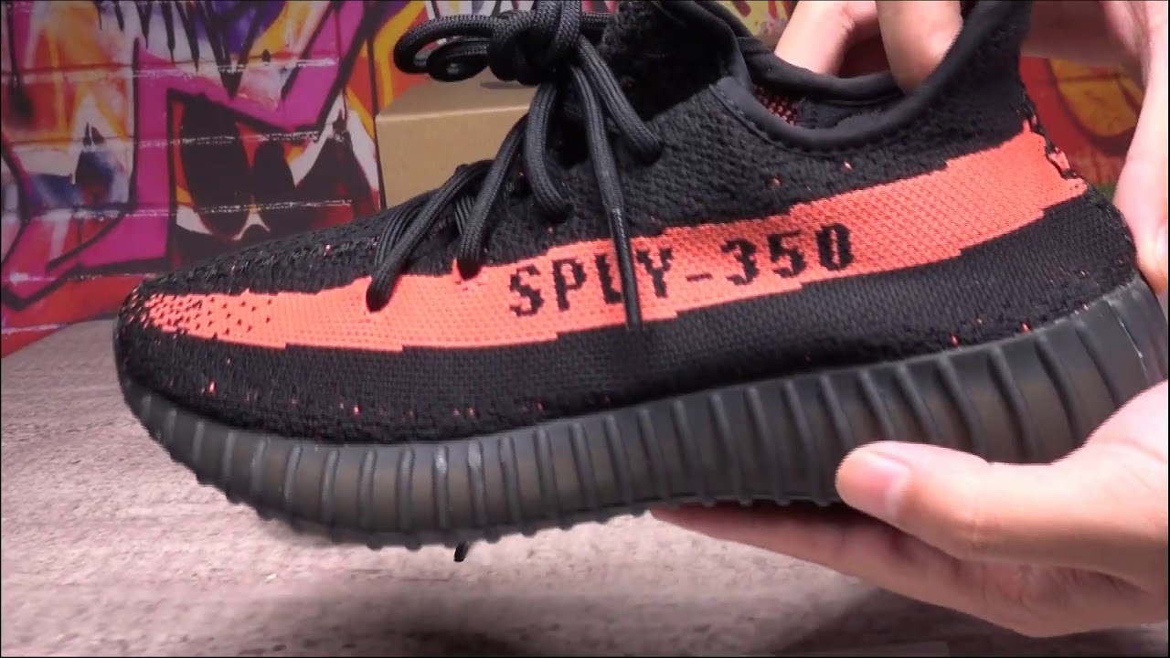 2017 ORIGINAL ADIDAS YEEZY BOOST 350 V2 CBLACK RED/BLACK RED COLORWAY ...