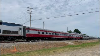 Amtrak 92 Races Through Raleigh With 3 Private Cars.  4/30/22