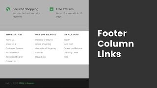 Shopify Theme Footer Columns Links