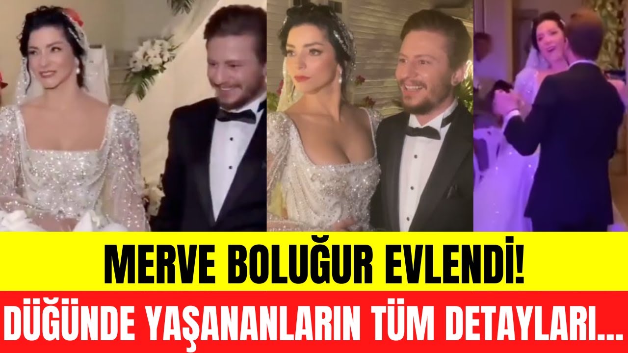 Merve Boluğur ve Mert Aydın'ın düğününde neler yaşandı? Merve Boluğur'un düğününden görüntüler!