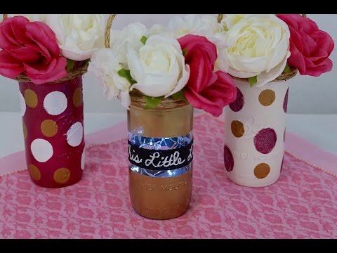 Mason Jar Centerpiece / DIY / How To Create  This Little Light Mason Jar Baby Shower Centerpiece!