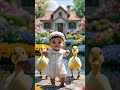 “Beautiful Baby With Big Eyes & Yellow Ducks in a Magical Flower Pond Scene” #baby #duck #shorts