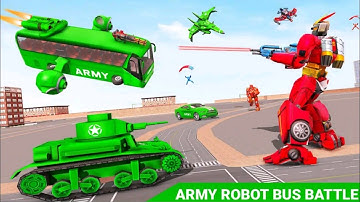 Army Truck And Bus Robot Game 2022: Multiple Robot Transform Helicopter Tank Jet - Android gameplay