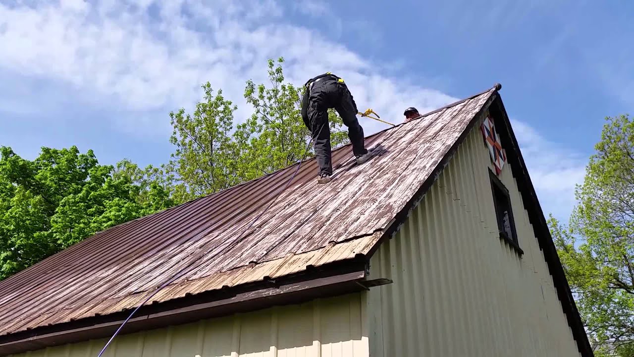 Painting a steep roof, done by Keith Green YouTube