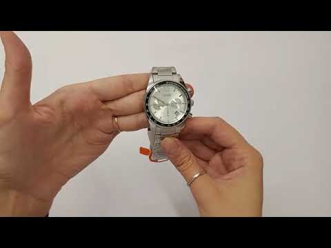 Чоловічий кварцовий годинник SKMEI 9096SI Silver з хронографом, тахіметром та сталевим браслетом, видео 1