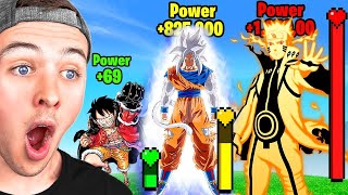 LUFFY vs  GOKU vs NARUTO POWER LEVELS COMPARISON *movie*
