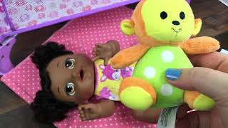Baby Alive Baby Go Bye-Bye Doll Night Routine with NEW My Sweet Love Playpen Crib from Walmart