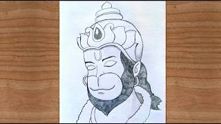 Shree Ram Bhakt Hanuman ji face drawing | Bajrangbali easy Pencil sketch