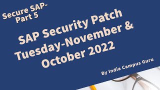 SAP Security Patch Day - November / October 2022