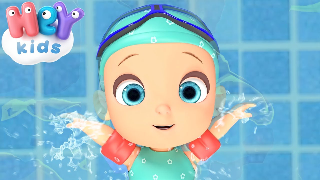 ⁣Küçük Balik - Bebek Havuzda Yüzme Öğreniyor | Çocuk Şarkıları - HeyKids