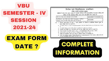 VBU SEMESTER 4 EXAM DATE ANNOUNCED SESSION 2021-24