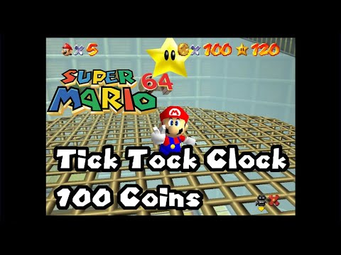 Super Mario 64 - Tick Tock Clock 100 Coins Walkthrough