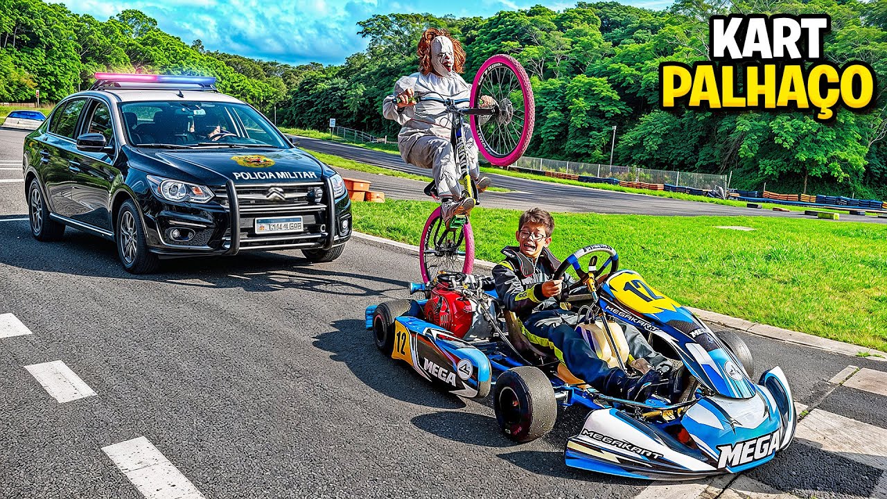 o PALHACO entrou na pista de KART e atrapalhou a CORRIDA dos MENINOS