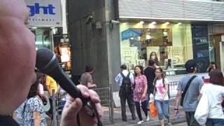 Oct 19 Sunday With Pastor Ken Harley in Mongkok on the street...interceding in song for people