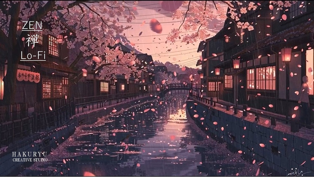 🌸 Rainy Sakura Night | Sunset Shower 夕立 | Meditation for Deep Focus Zen Lofi