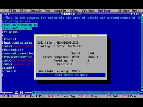 BOTH IN C++ AND C | PROGRAM TO CALCULATE AREA AND CIRCUMFERENCE OF CIRCLE