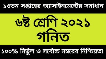 Class 6 13th Week Math Assignment Answer 2021 | Class 6 Assignment Answer | Ns Unique Tech