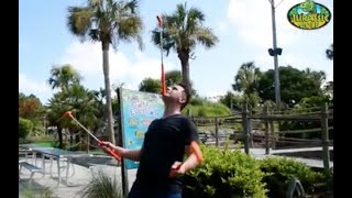 Juggler Niels Duinker visits Jurassic Mini Golf in Myrtle Beach
