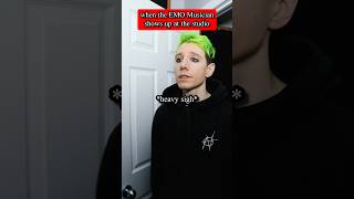 When the emo musician shows up at the studio