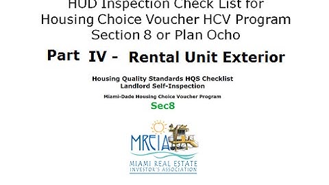 Section 8 HQS Checklist Video Part IV - Unit Exterior