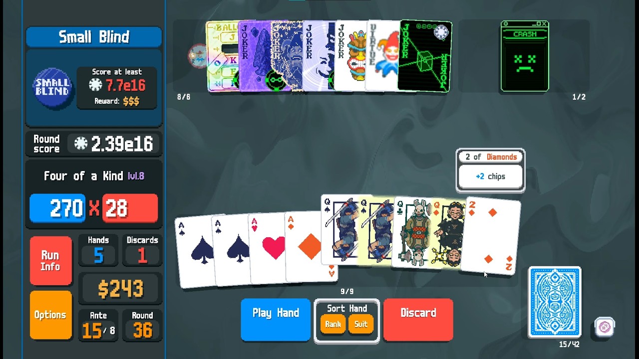 BALATRO blue deck white stake - [Cryptid] - YouTube