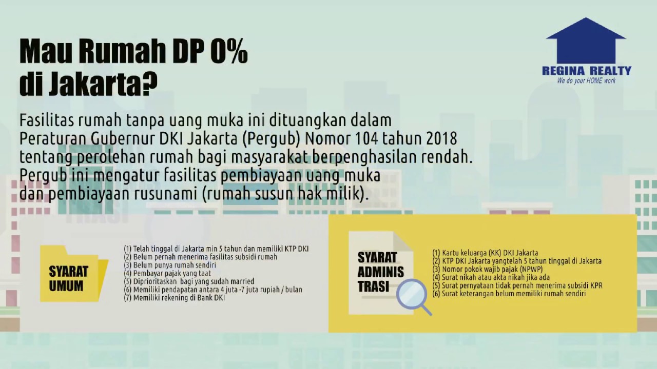 Mau Rumah DP 0 Di Jakarta Begini Syaratnya YouTube Mau Rumah DP 0 Di Jakarta Begini Syaratnya YouTube