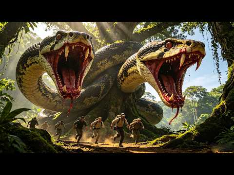 A mutated two-headed snake breaks out of its cage!
