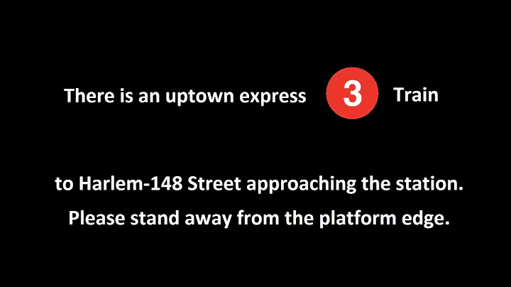 NYC Subway: Uptown 3 Train to Harlem-148 St Announcement