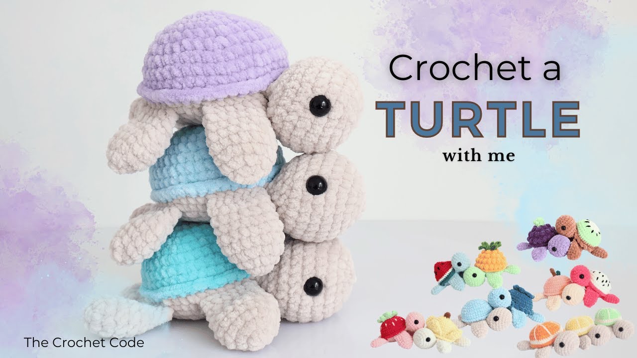 Как связать крючком плюшевую черепашку | Простая схема вязания крючком без шитья для начинающих |...
