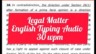 Famous 30 wpm 2 English Legal Matter Typing Audio for Karnataka High Court ll English typing dictation SSC Profile
