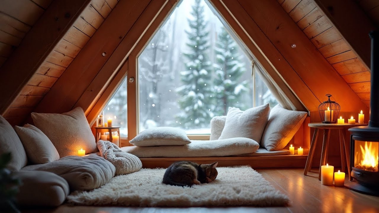 it’s chilly and you’re inside a warm cabin while gentle piano plays 🕯️🎹