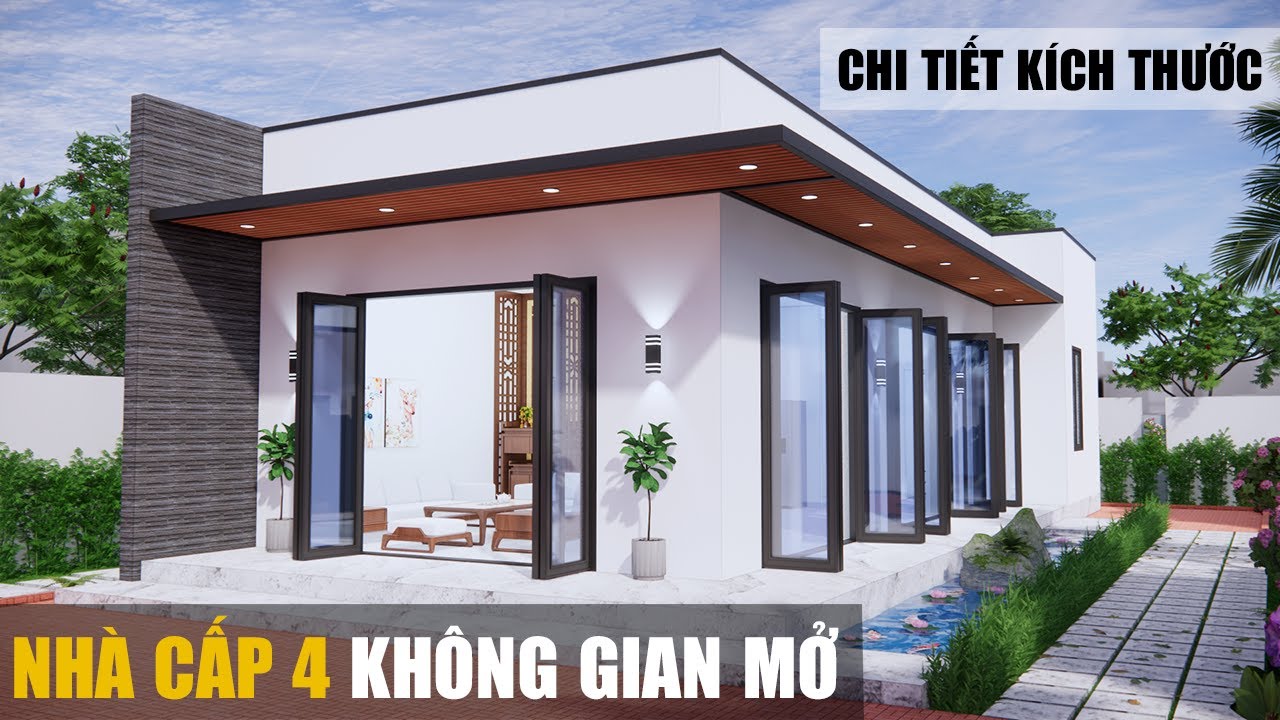 🆗 Thiết kế NHÀ CẤP 4 MÁI BẰNG có không gian mở ĐẸP NHƯ KHU NGHỈ DƯỠNG ...
