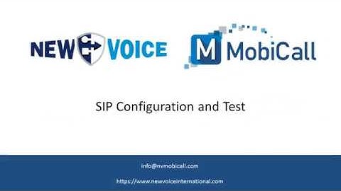 New Voice MobiCall - SIP configuration