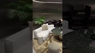 A living corner distilled to sensual curves and material poetry.