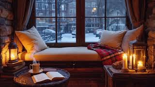 🎄 Cozy Christmas Reading Nook Ambience ❄️ Snowy Village Window, Fireplace Glow & Soft Holiday Music screenshot 5