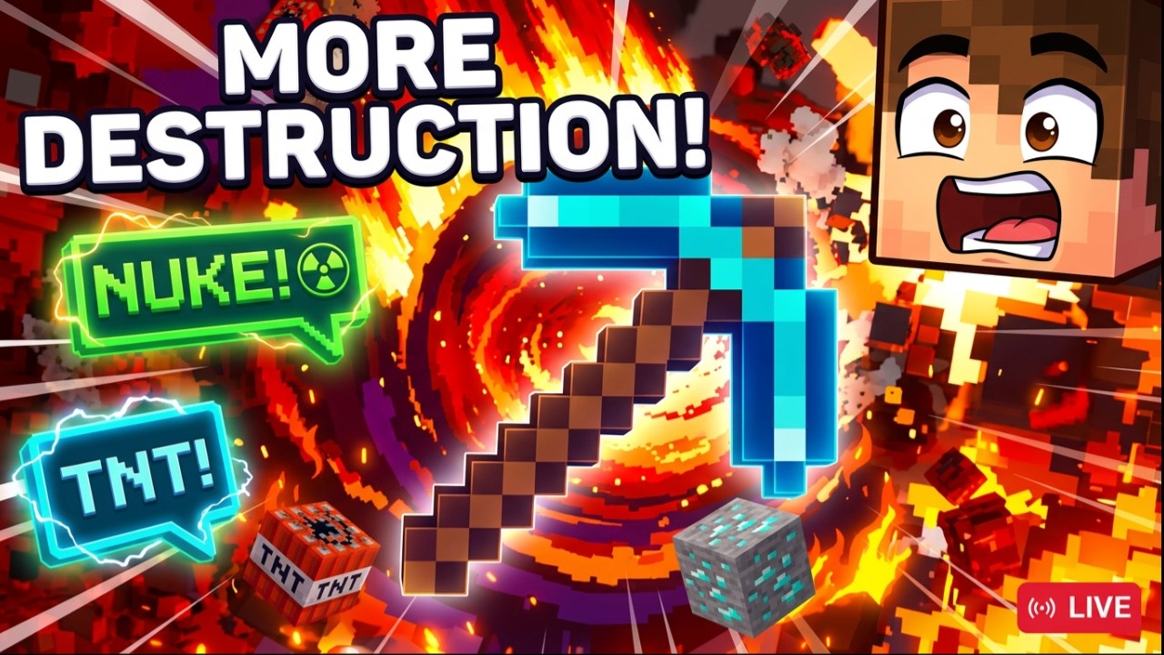 Falling Pickaxe Challenge | Chat Controlled TNT | FALLING TNT LIVE