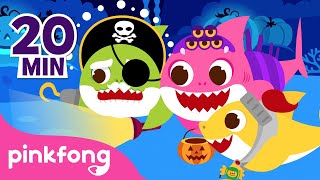 Trick or Treat with Baby Shark 🎃👻🍬 | Go Away Monster and more | Halloween Pinkfong Songs for Kids