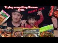 KOREAN FOOD mukbang! Trying every Frozen Korean Item from Trader Joe&#39;s