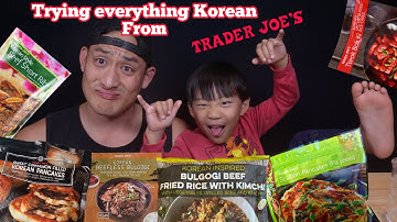 KOREAN FOOD mukbang! Trying every Frozen Korean Item from Trader Joe