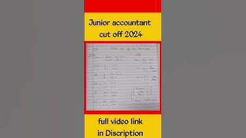Junior accountant cut off 2024 , JRA cut off 2024 , jra cut off after answer key