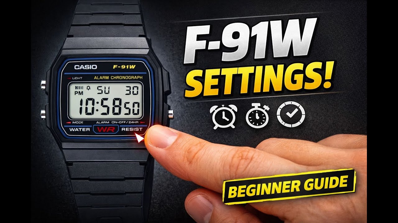 casio-f-91w-tutorial-time-alarm-stopwatch-settings-explained-youtube