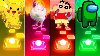 Pikachu Song vs Chicken Song vs Shinchan Song vs Among Us Song - Tiles Hop screenshot 5