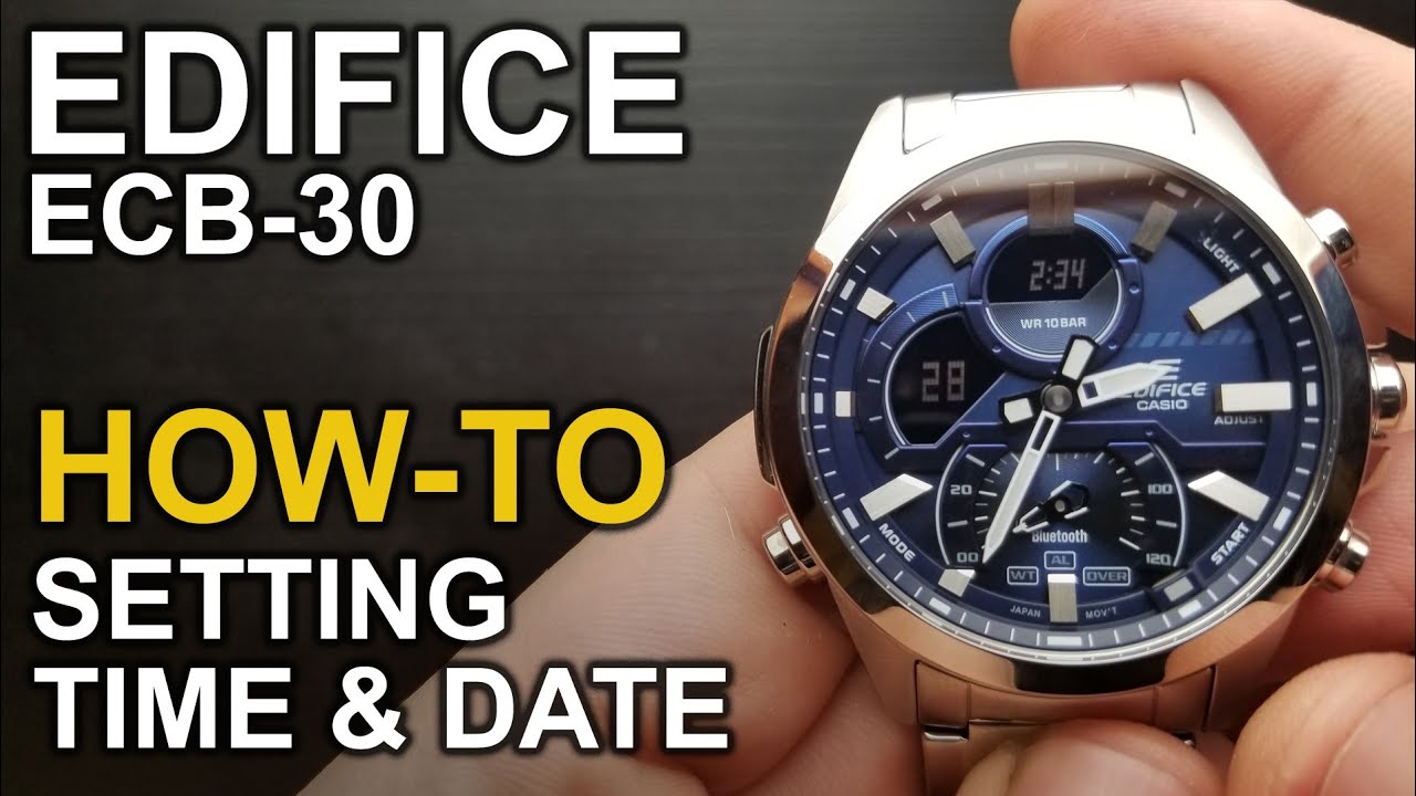Casio Edifice ECB 30 - Setting time and date - Module 5686 - YouTube