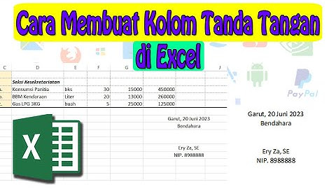Cara Membuat Kolom Tanda Tangan di Excel