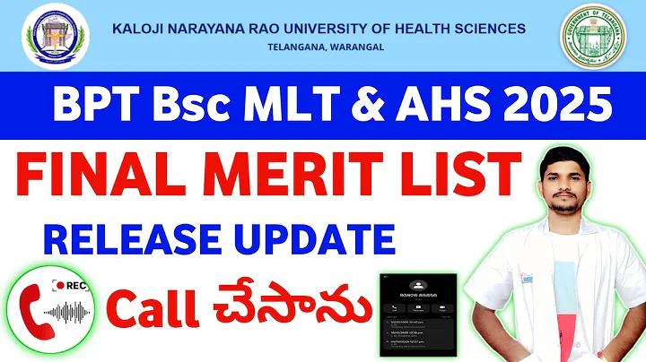 Knruhs BPT Bsc MLT & AHS Final Merit List Release Latest Update 2025 | AHS Final Merit List 2025
