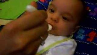 ethan's first solids 2-20-07