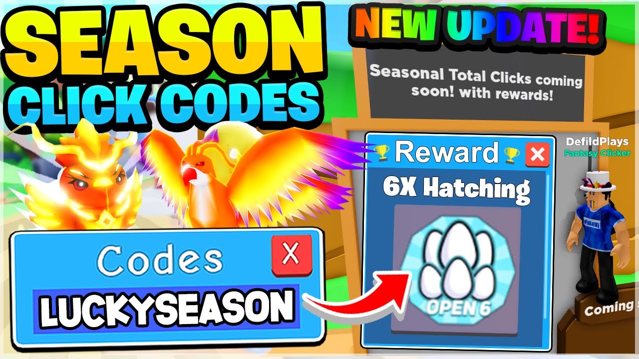 NEW SEASON CLICK BOARD, BADGES & FREE X6 HATCH CODE In Roblox Clicker Simulator YouTube